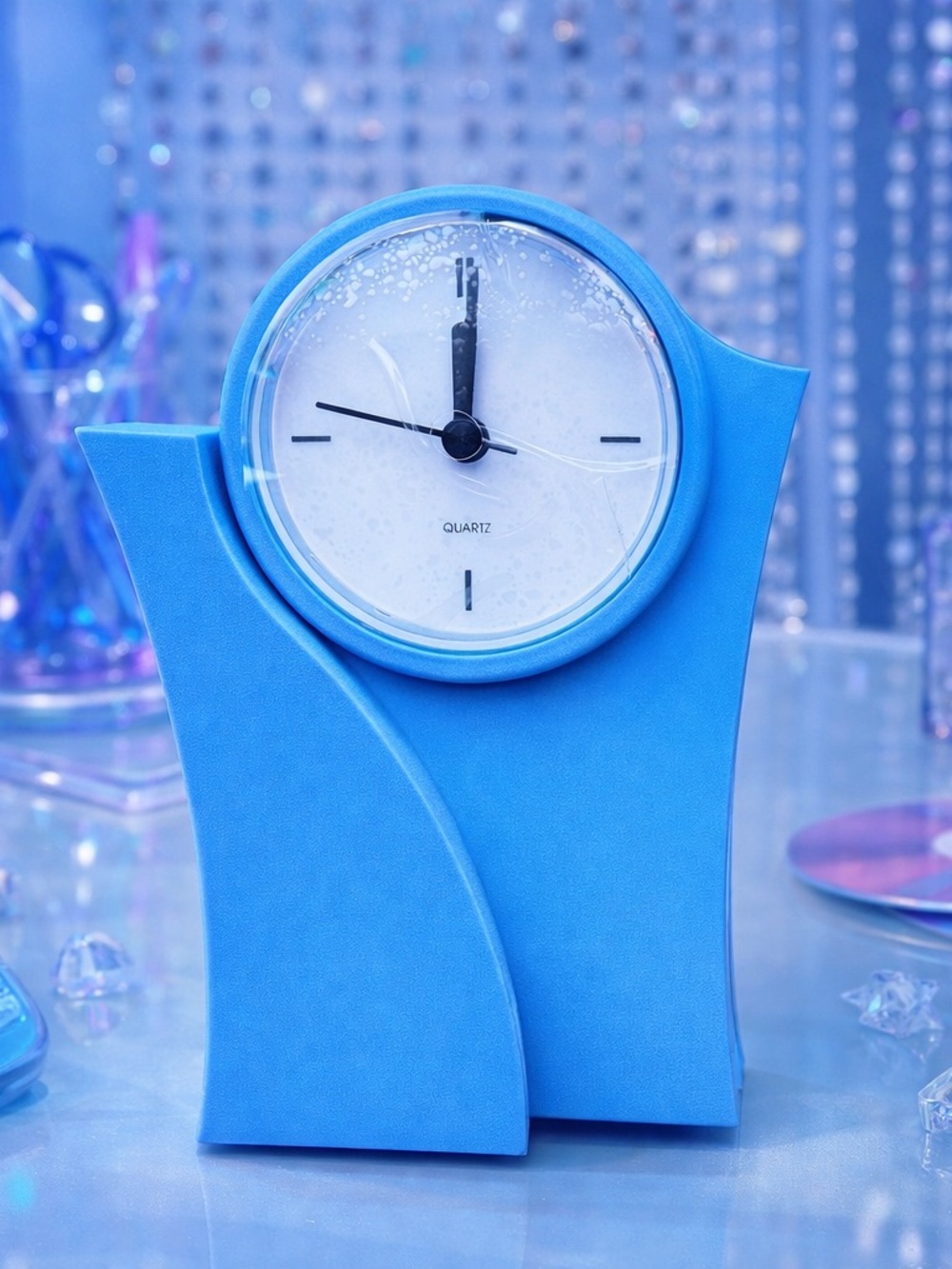 Y2K Suntone Eurostyle Blue Quartz Desk Clock - Nee old stock